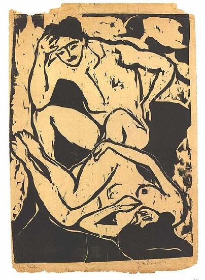 Ernst Ludwig Kirchner Nacked couple on a couch oil painting picture